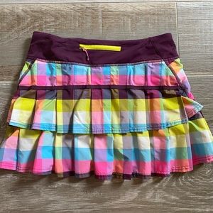 Lululemon Sea Check Pace Setter Skirt 6